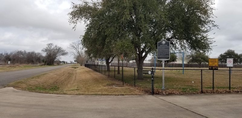 The view of the Nursery School and Nursery Independent School District Marker from the street image. Click for full size.