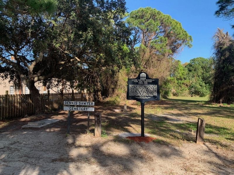 Dennis Sawyer Memorial Park and Cemetery Circa 1956 Marker. Click for full size. Dennis Sawyer Memorial Park and Cemetery Circa 1956 Marker image. Click for full size.