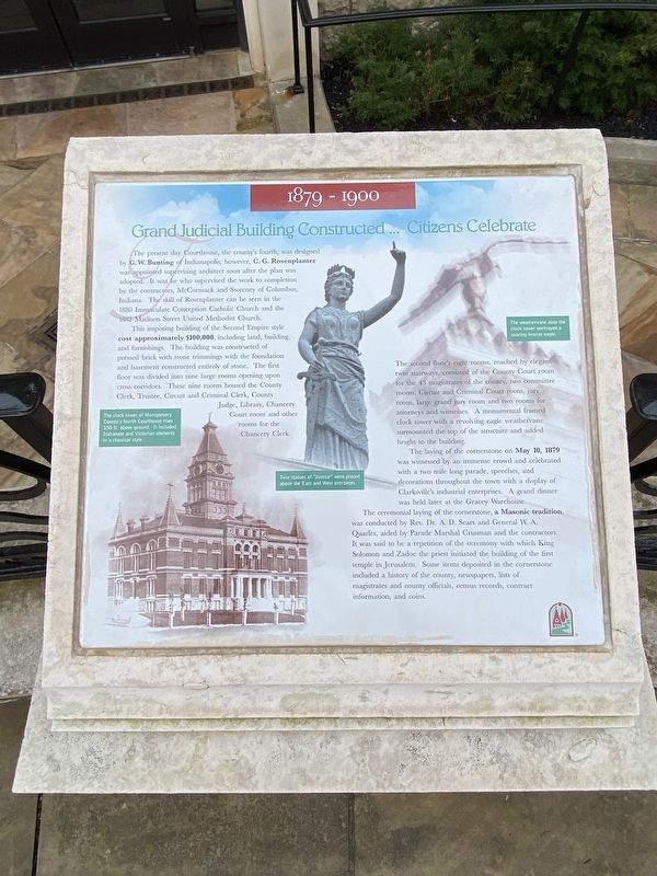 Grand Judicial Building Constructed ... Citizens Celebrate Marker. Click for full size. Grand Judicial Building Constructed ... Citizens Celebrate Marker image. Click for full size.