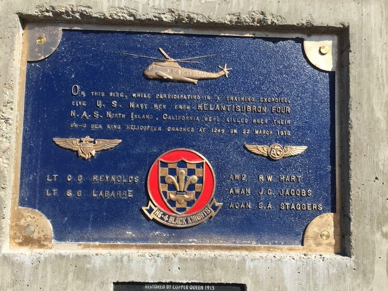 Helicopter Antisubmarine Squadron Four Crash Site Marker image. Click for full size.