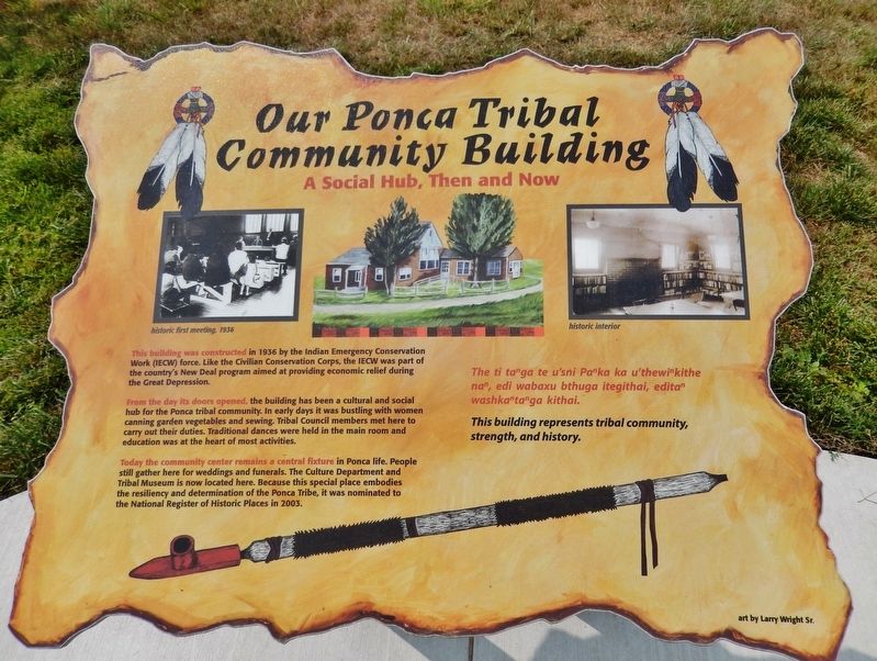 Our Ponca Tribal Community Building Marker image. Click for full size.