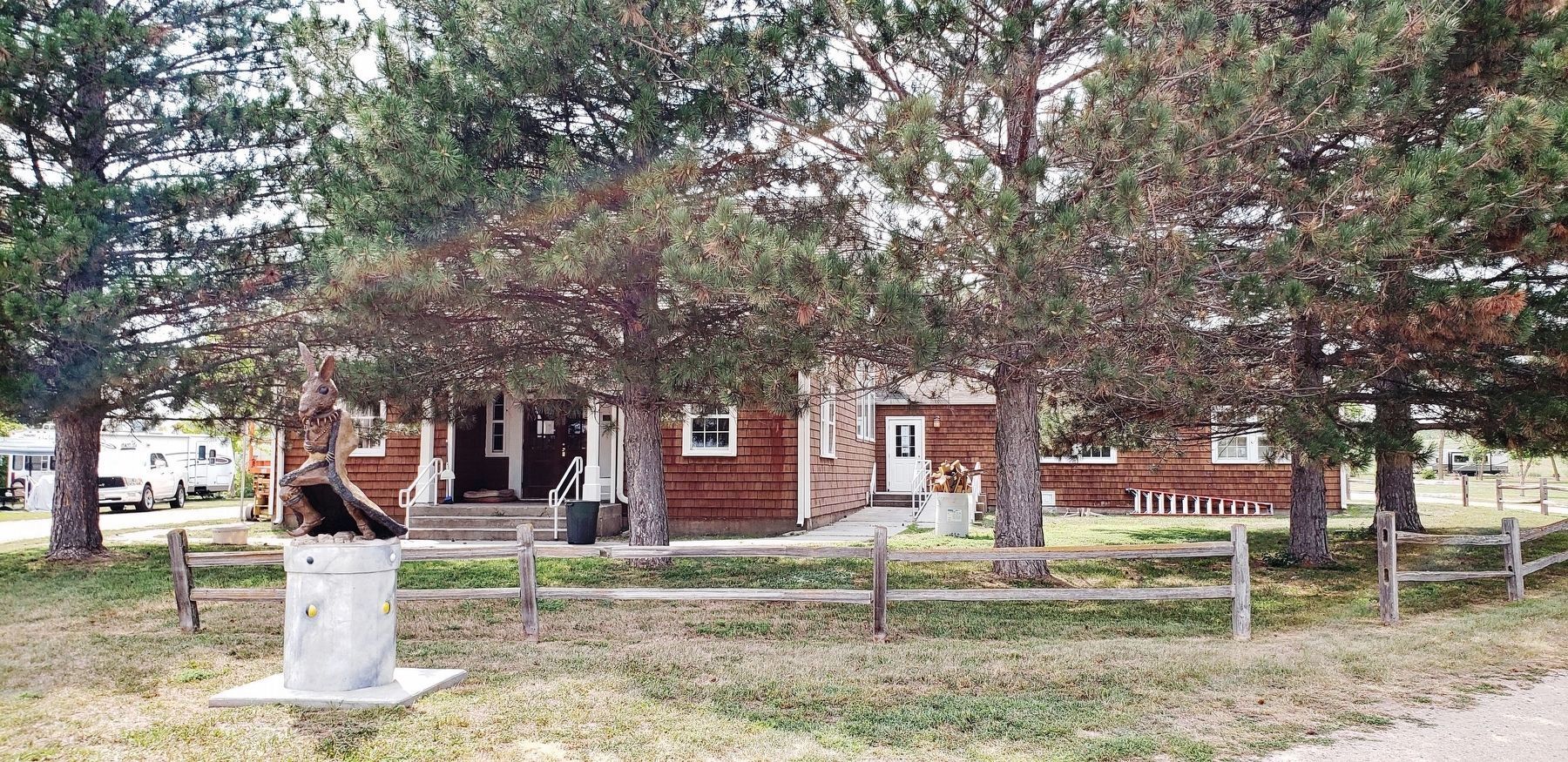 Ponca Tribal Community Building (<i>front/east elevation</i>) image. Click for full size.