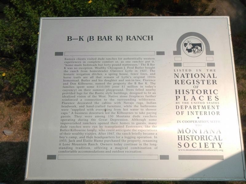 B-K (B bar K) Ranch Marker image. Click for full size.