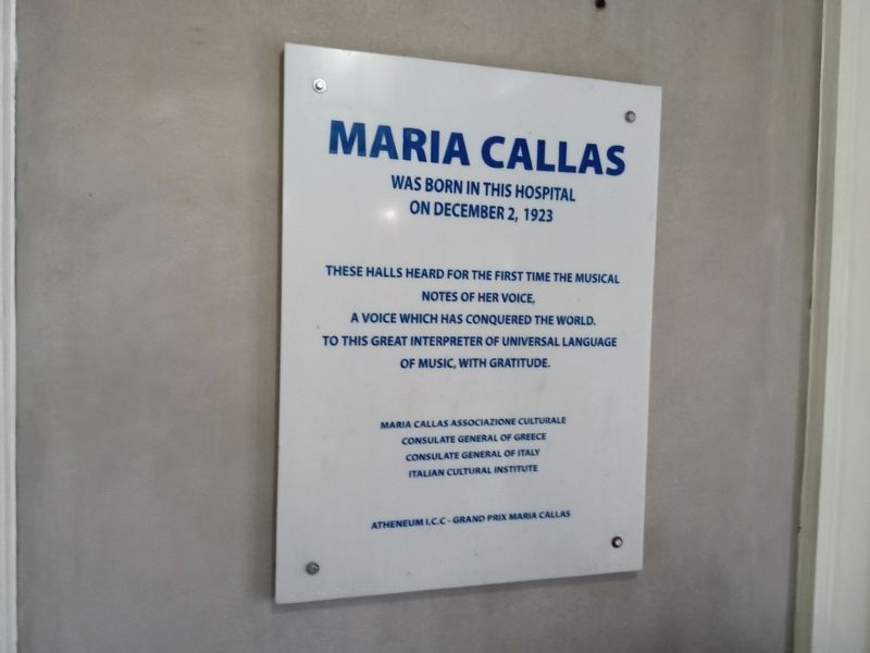 Maria Callas Birthplace Marker image. Click for full size.
