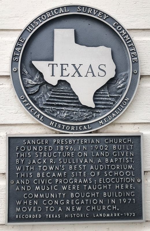 Sanger Presbyterian Church Marker image. Click for full size.