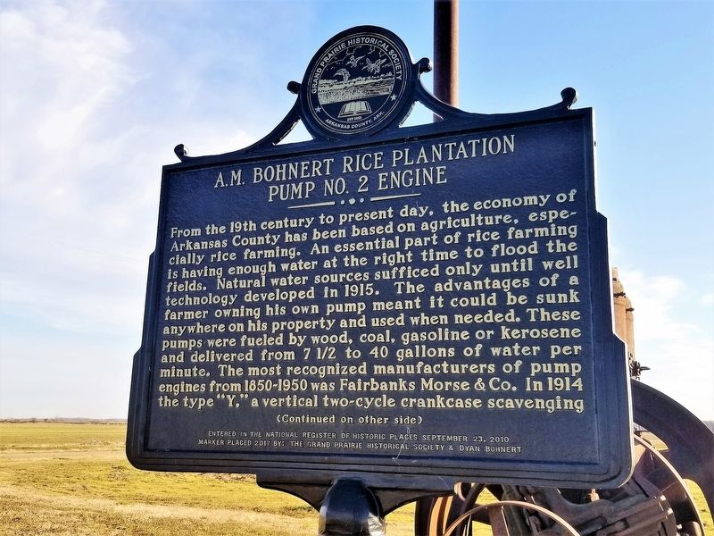 A.M. Bohnert Rice Plantation Pump No. 2 Engine Marker. Click for full size. A.M. Bohnert Rice Plantation Pump No. 2 Engine Marker image. Click for full size.