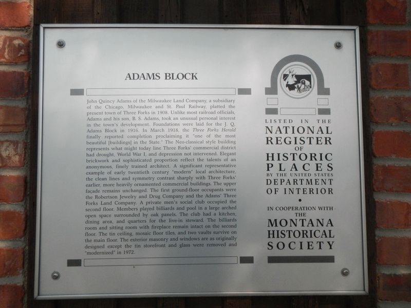 Adams Block Marker image. Click for full size.