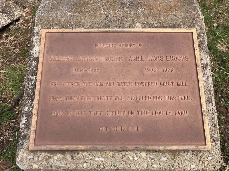 Enochs Grist Mill Supplemental Marker. Click for full size. Enochs Grist Mill Supplemental Marker image. Click for full size.