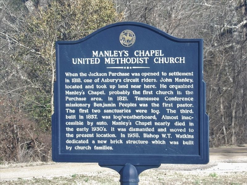 Manley's Chapel United Methodist Church Marker. Click for full size. Manley's Chapel United Methodist Church Marker image. Click for full size.