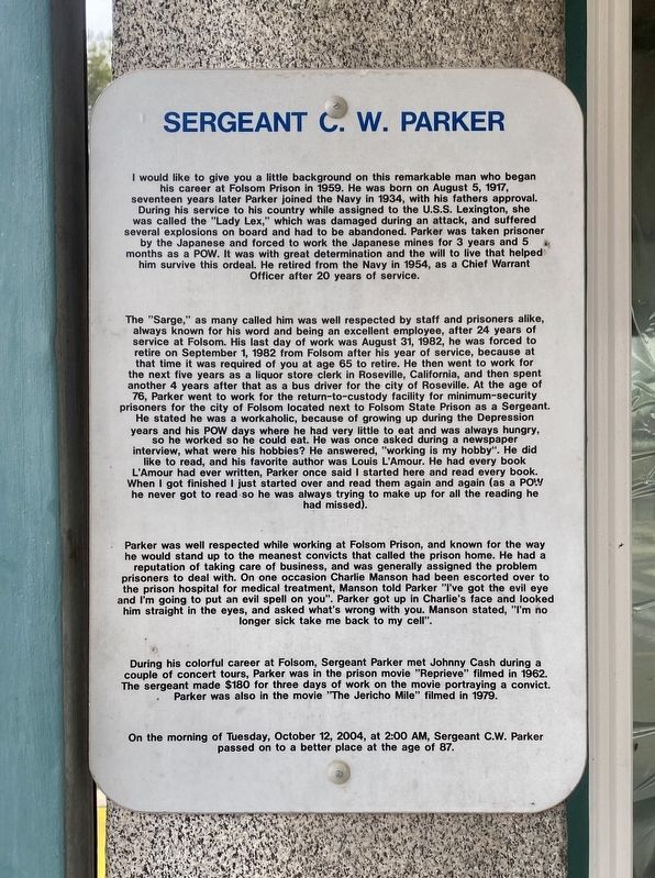 Sergeant C.W. Parker Marker image. Click for full size.