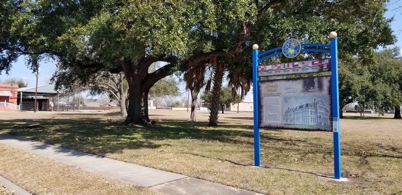 The Mitchell School Marker in Memorial Square image. Click for full size.