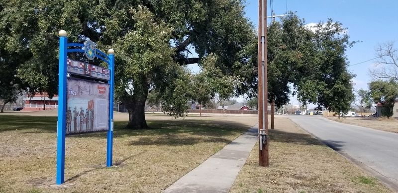 The view of the Memorial Square Marker from the street image. Click for full size.