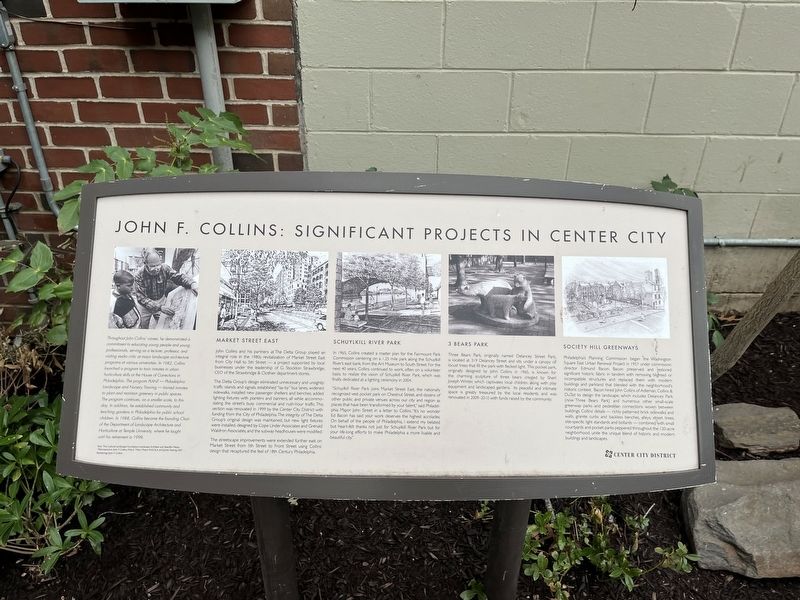 John F. Collins: Significant Projects in Center City Marker image. Click for full size.