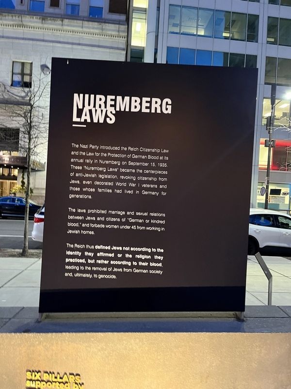Nuremberg Laws side of the marker image. Click for full size.