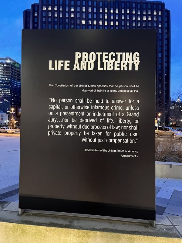 Protecting Life and Liberty side of the marker image. Click for full size.
