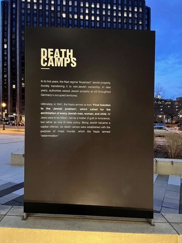 Death Camps side of the marker image. Click for full size.