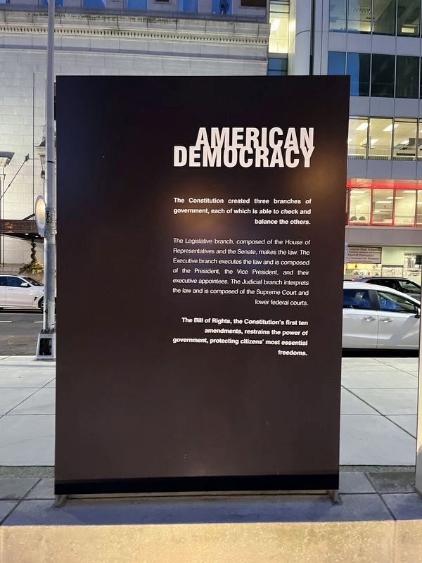 American Democracy side of the marker image. Click for full size.