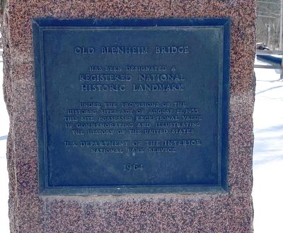 Old Blenheim Bridge Marker. Click for full size. Old Blenheim Bridge Marker image. Click for full size.