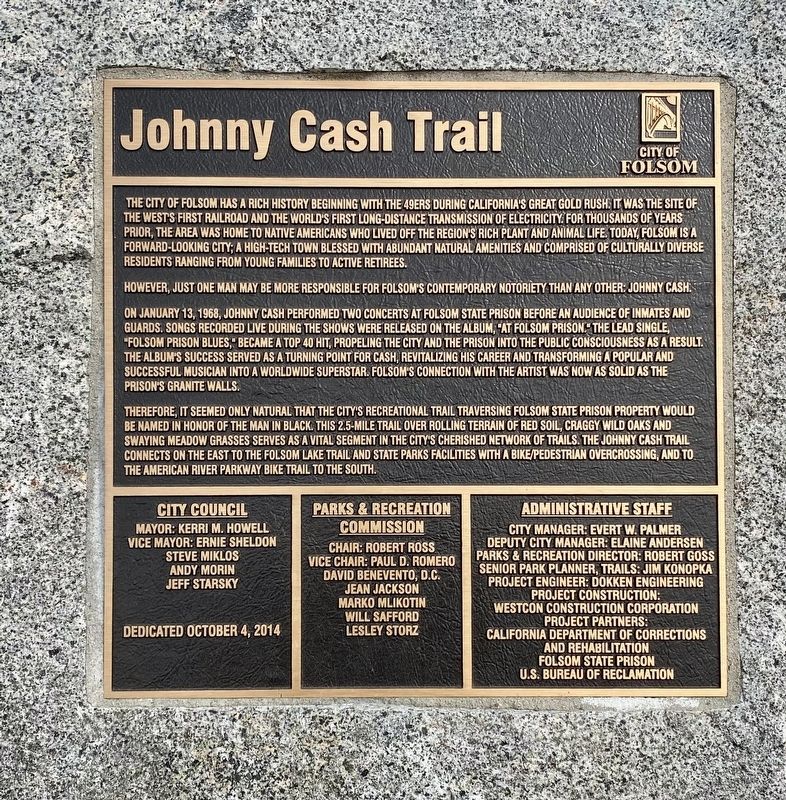 Johnny Cash Trail Marker image. Click for full size.