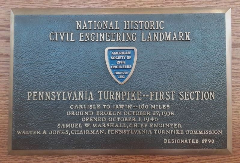 PA Turnpike First Section NHCE Landmark Marker image. Click for full size.