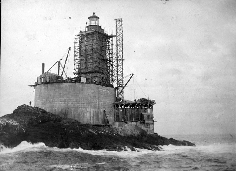 Construction of St. George Reef Light Station image. Click for full size.
