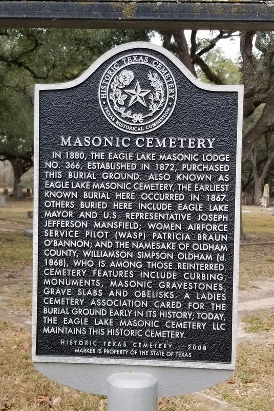 Masonic Cemetery Marker image. Click for full size.