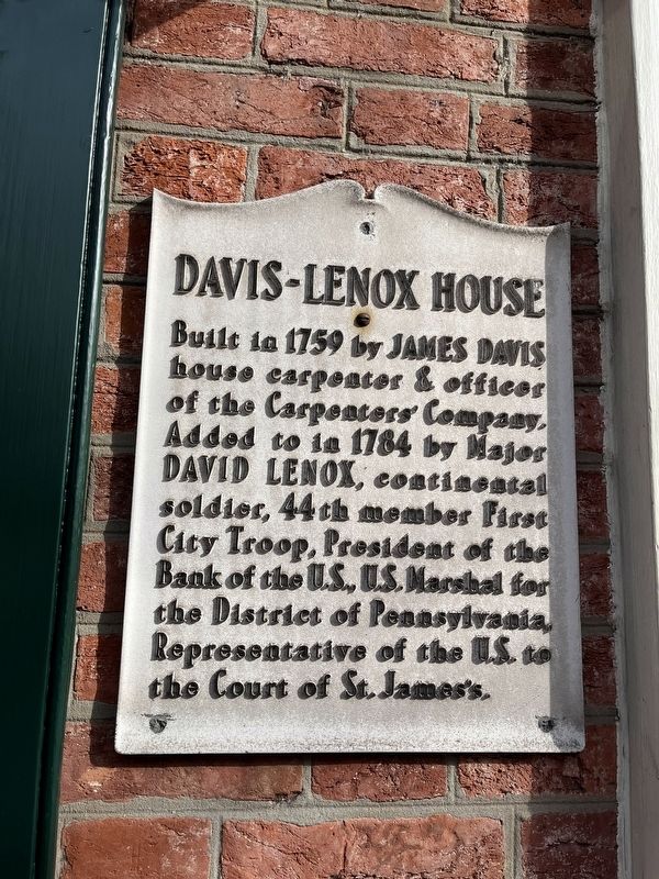 Davis-Lenox House Marker image. Click for full size.