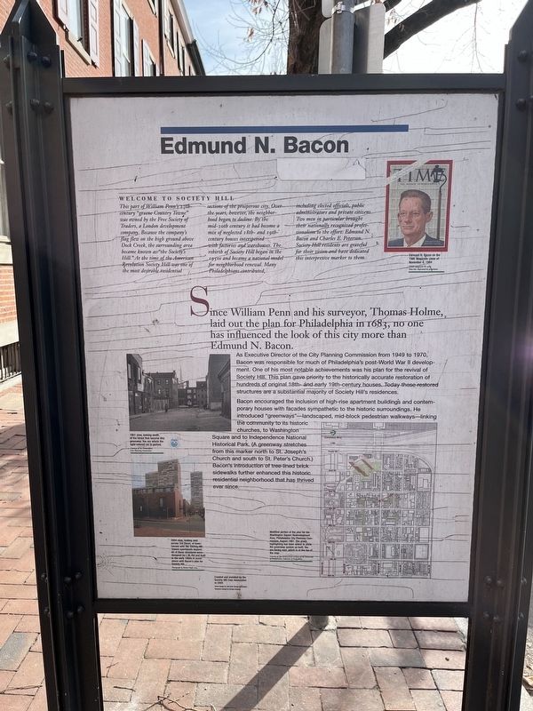 Edmund N. Bacon side of the marker image. Click for full size.