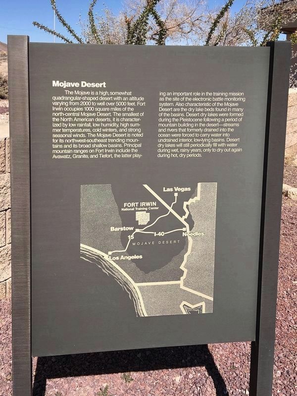 Fort Irwin / Mojave Desert marker image. Click for full size.