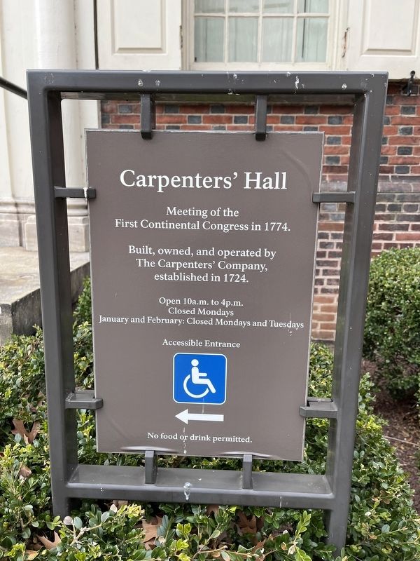Carpenters' Hall Marker image. Click for full size.