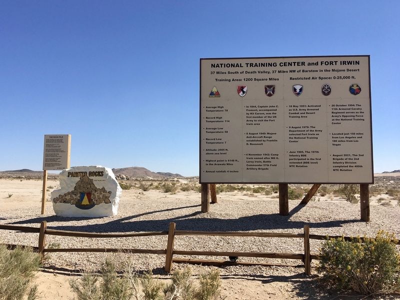 National Training Center and Fort Irwin Marker image. Click for full size.