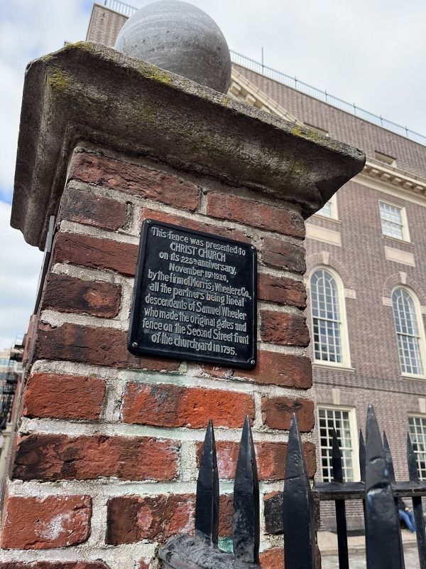 Christ Church Fence Marker. Click for full size. Christ Church Fence Marker image. Click for full size.