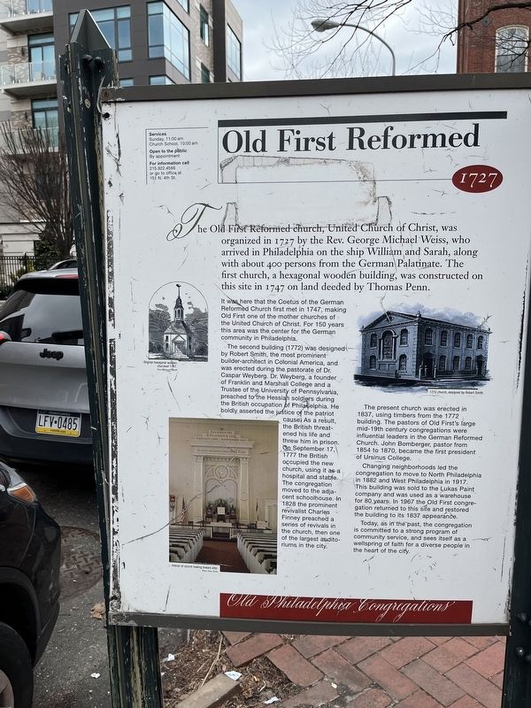 Old First Reformed Marker. Click for full size. Old First Reformed Marker image. Click for full size.