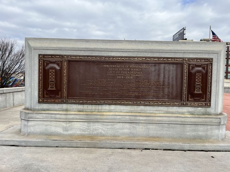 Benjamin Franklin Bridge Marker. Click for full size. Benjamin Franklin Bridge Marker image. Click for full size.