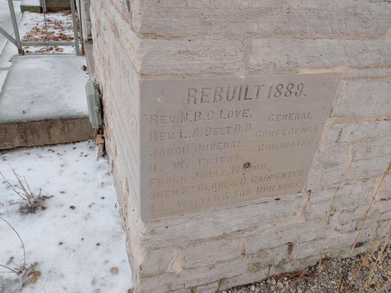 Wyandot Mission Church Cornerstone. Click for full size. Wyandot Mission Church Cornerstone image. Click for full size.