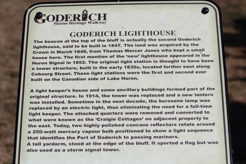 Goderich Lighthouse Marker image. Click for full size.