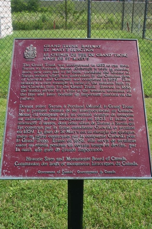 Grand Trunk Railway St. Mary's Junction Marker image. Click for full size.