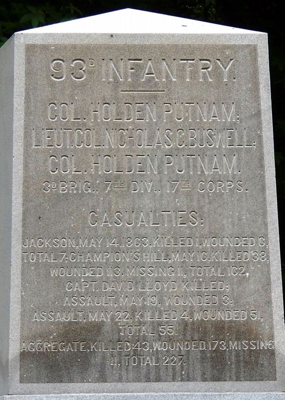93rd Infantry Marker image. Click for full size.