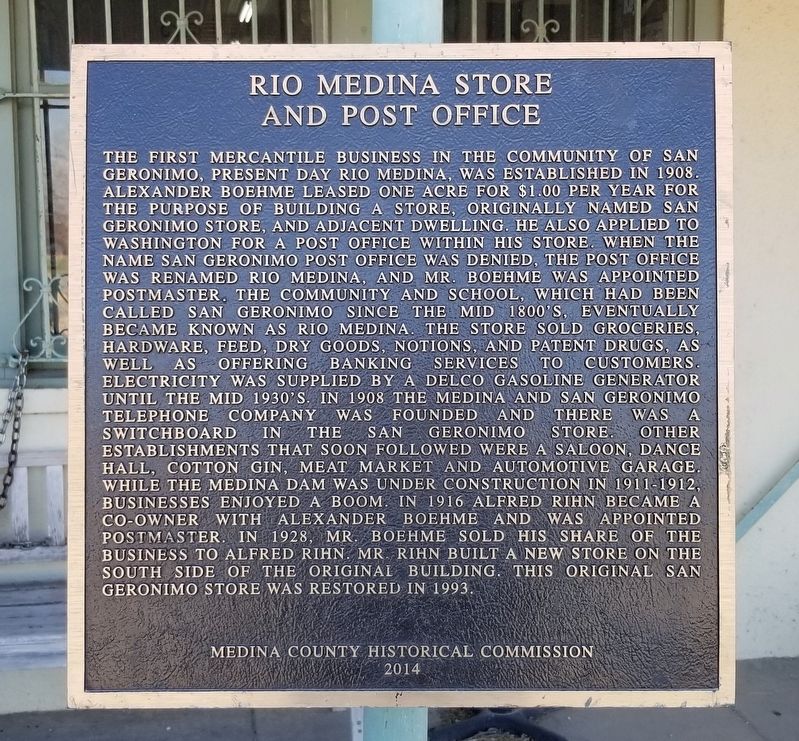 Rio Medina Store and Post Office Marker image. Click for full size.