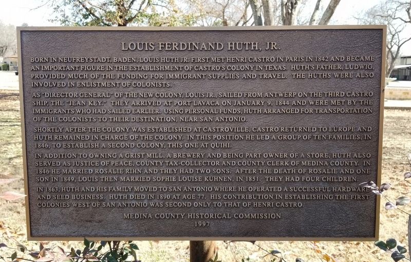 Louis Ferdinand Huth, Jr. Marker image. Click for full size.