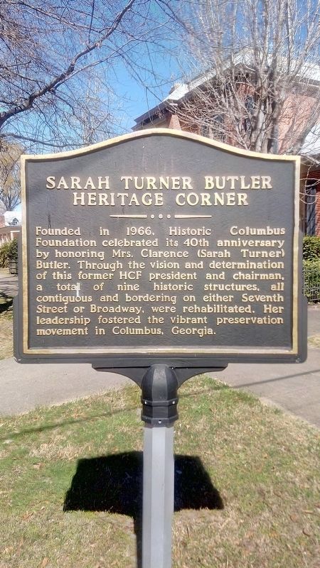 Sarah Turner Butler Heritage Corner Marker image. Click for full size.