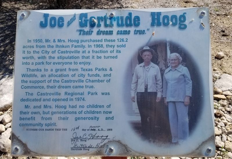 Joe and Gertrude Hoog Marker image. Click for full size.