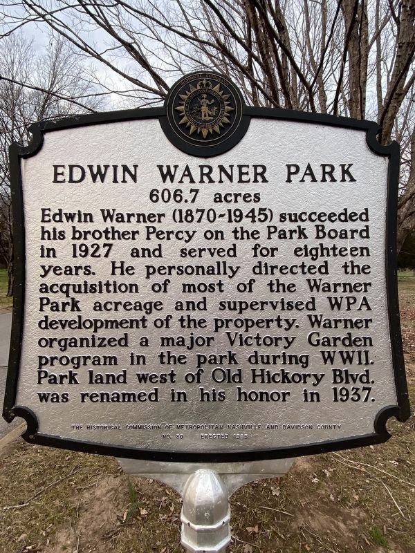 Edwin Warner Park Marker image. Click for full size.