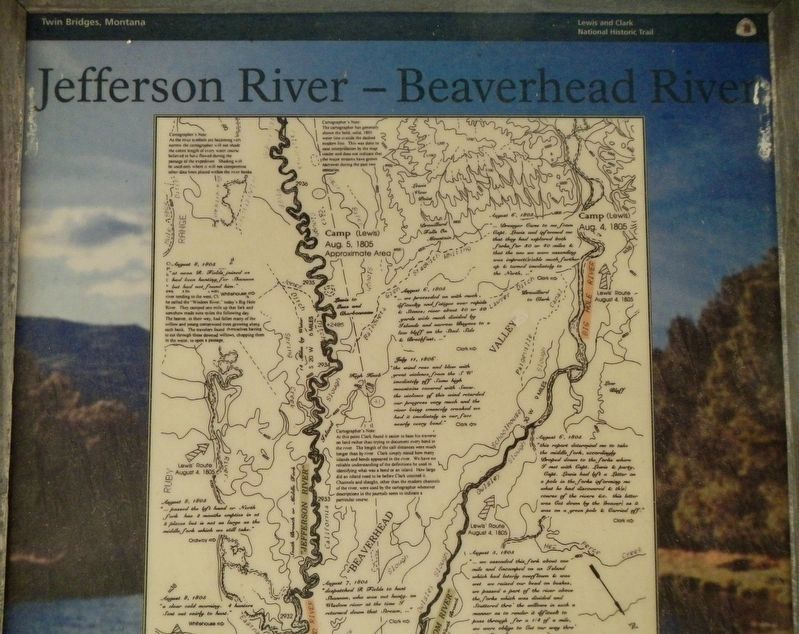 Jefferson River - Beaverhead River Marker, top image. Click for full size.