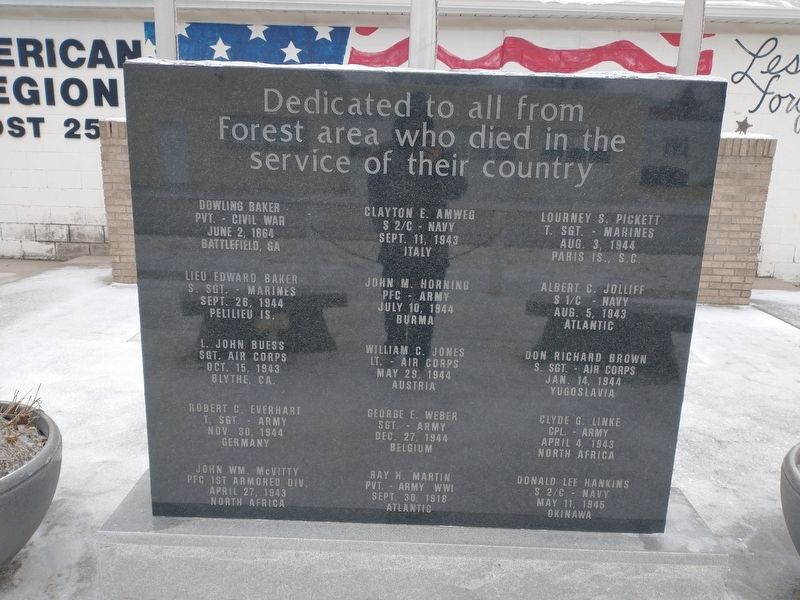 Forest Veterans Memorial image. Click for full size.