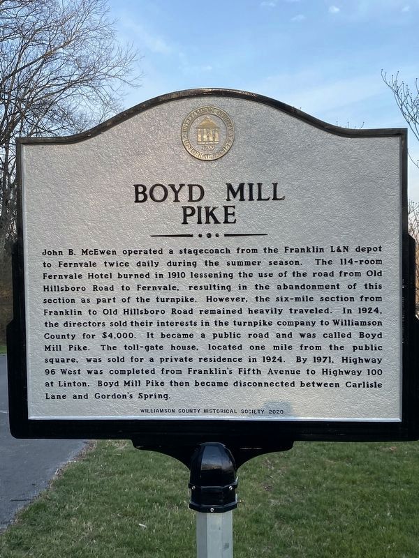 Boyd Mill Pike Marker image. Click for full size.