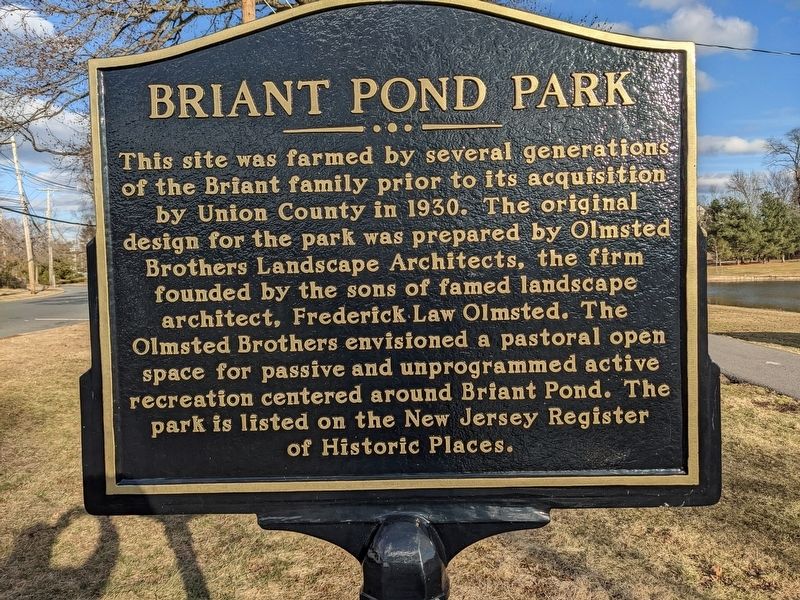 Briant Pond Park Marker image. Click for full size.