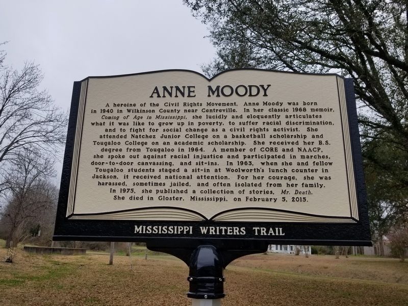 Anne Moody Marker image. Click for full size.