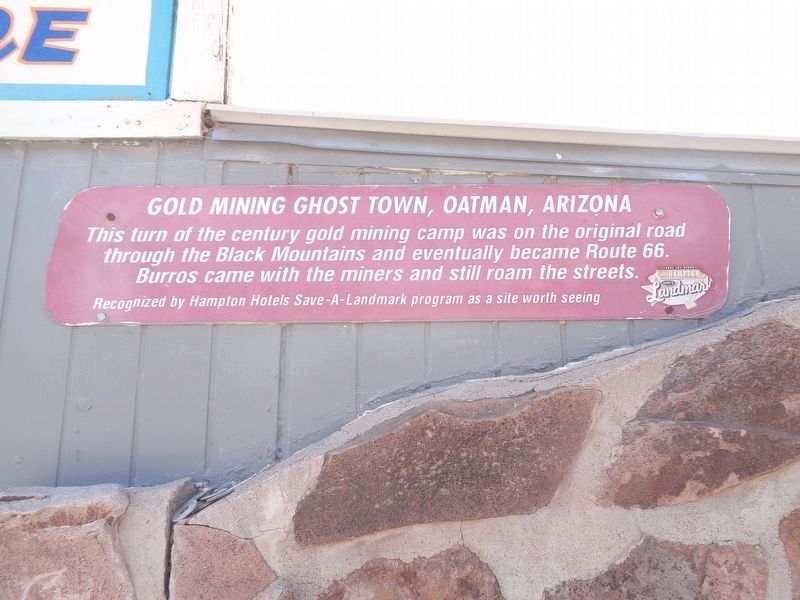 Gold Mining Ghost Town, Oatman, Arizona Marker image. Click for full size.