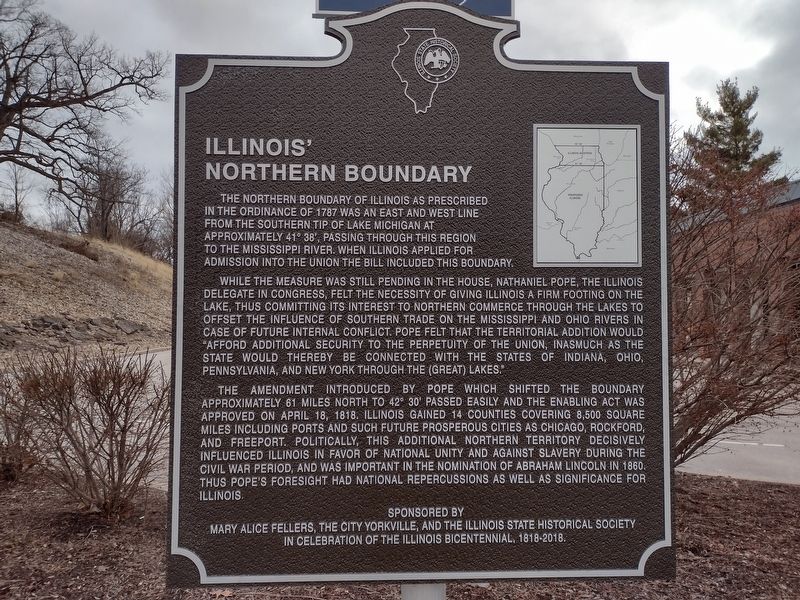 Illinois' Northern Boundary Marker image. Click for full size.